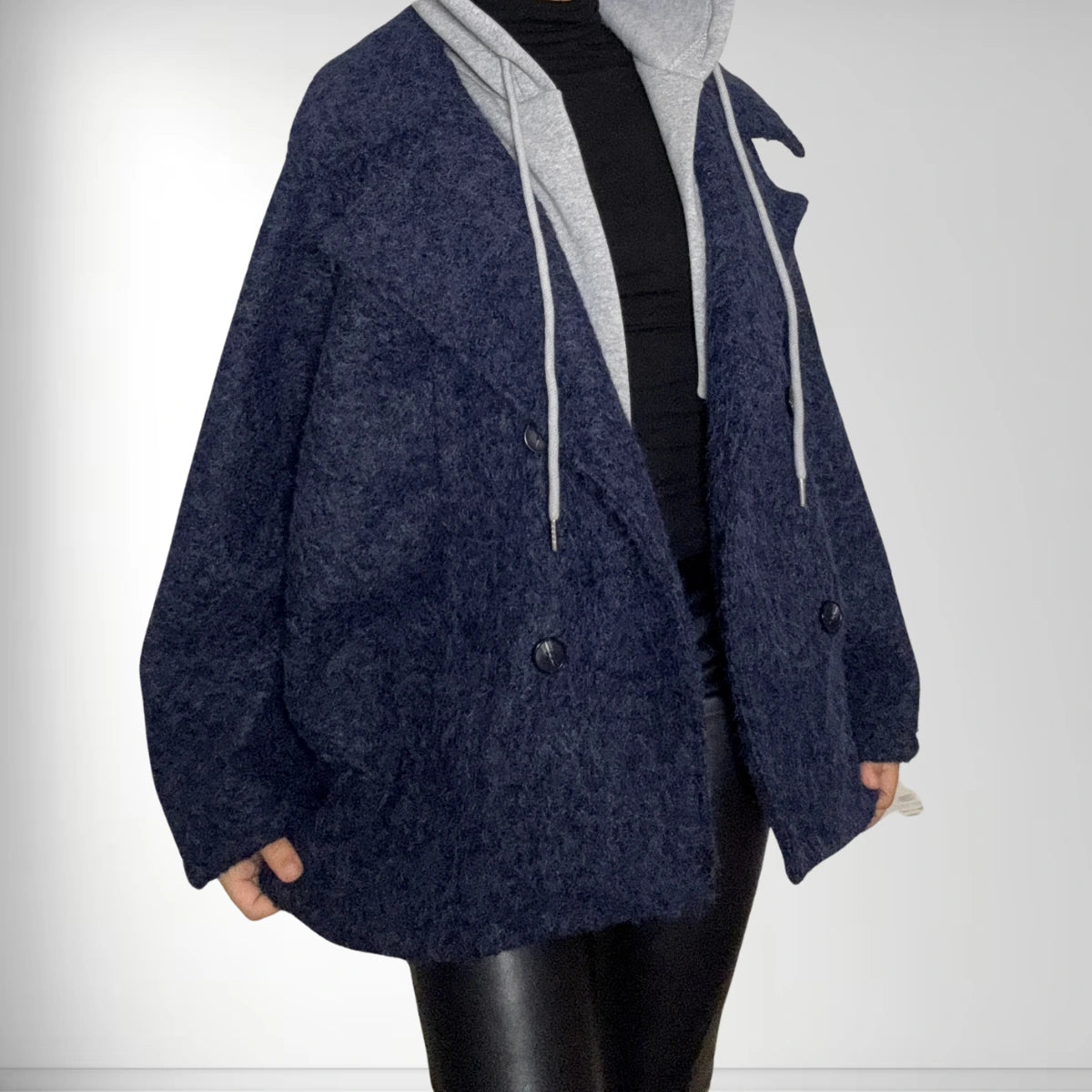 Manteau Ample en Laine Bouclée